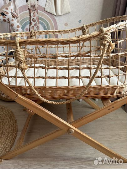 Плетеная люлька кроватка для новорожденного