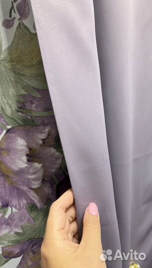 Шторы Цветочная акварель в сочетании с блэкаутом