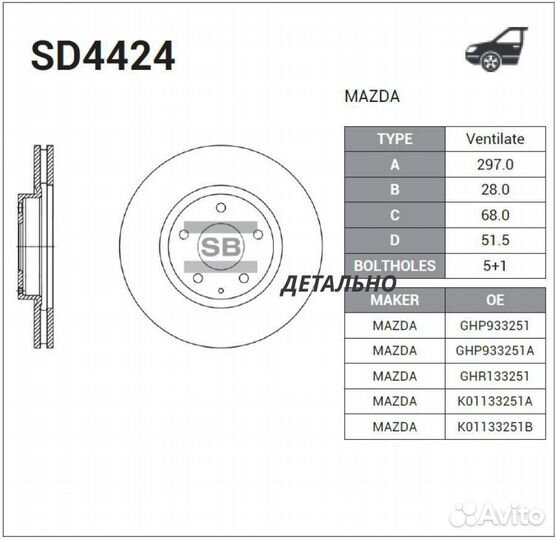 Диск тормозной mazda 6 12