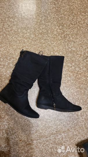 Сапоги натуральная замша. 2 пары. Р-р 37-38 б/у