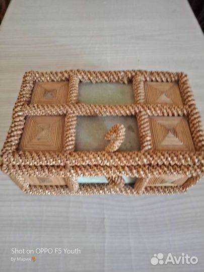 Шкатулка из соломки.Винтаж СССР