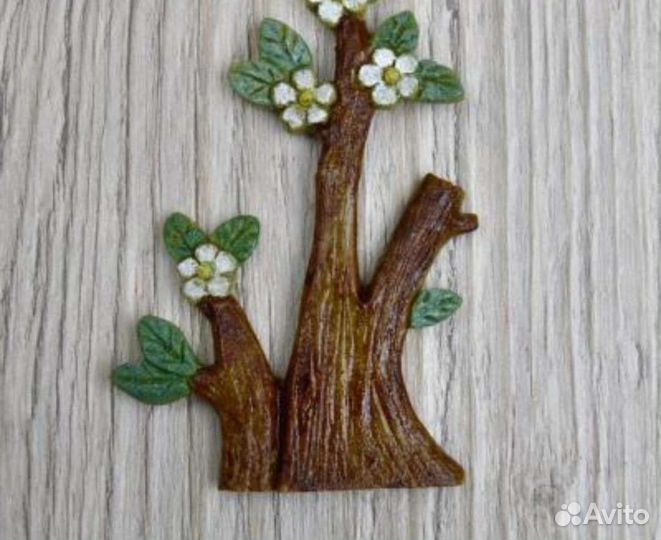 Силиконовая форма дерево с цветами маленькое