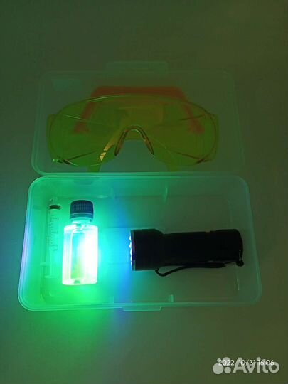 Ультрафиолетовый фонарь + защитные очки + дымовая
