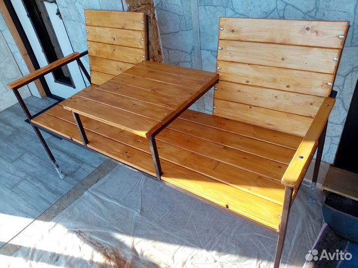 Скамейка со столиком садовая