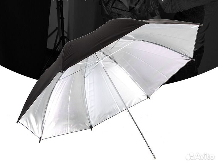Зонт на отражение серебро