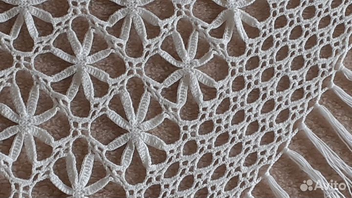 Шаль «Ромашки». Ручная работа. Вязание. Крючок