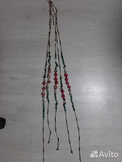 Ёлочные игрушки ссср, стеклярус бусы