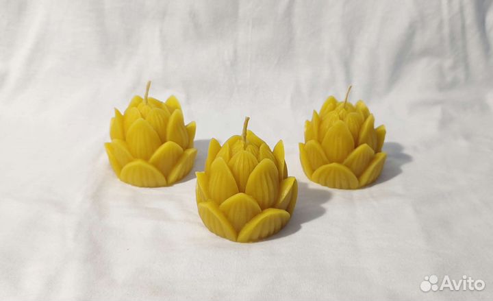 Натуральные восковые свечи (лотос)