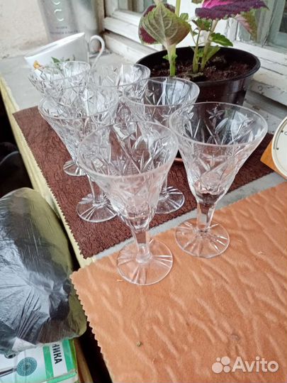 Хрустальные фужеры бокалы СССР, посуда