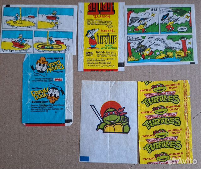 Вкладыши, обёртки от жвачек, разные
