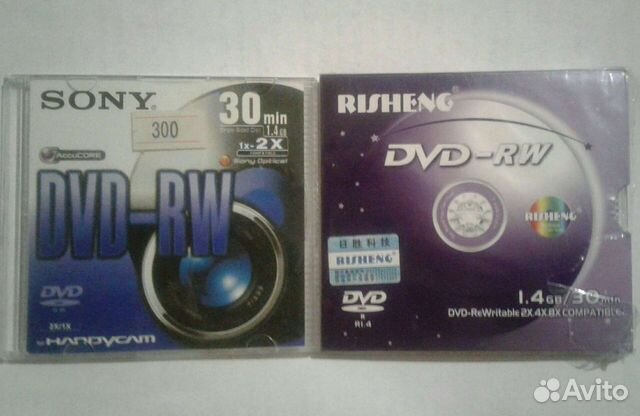 Мини диски DVD RW Sony и Risheng