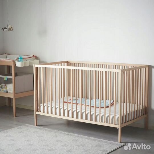 Кроватка IKEA из бука, 2 режима высоты