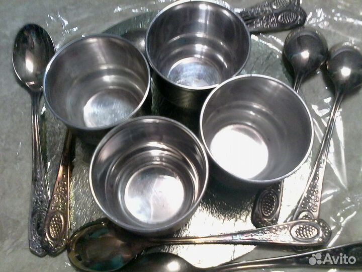 Набор винный + ложки чайные(мельхиор с позолотой)