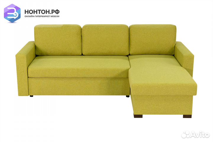 Диван угловой дельфин Джессика оливковый