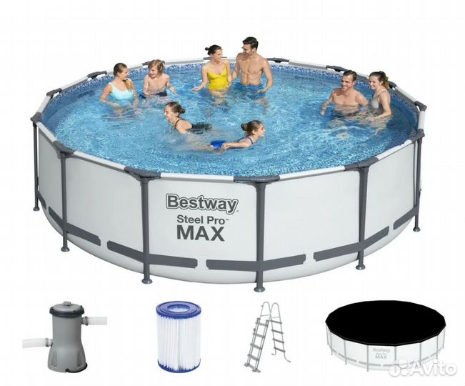 Бассейн Bestway 366*122, фильтр, лестница, тент