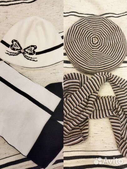 Новый зимний комплект: берет с шарфом, шляпка