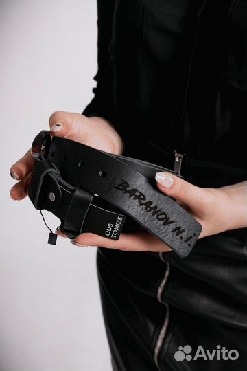 Ремень из натуральной кожи с гравировкой