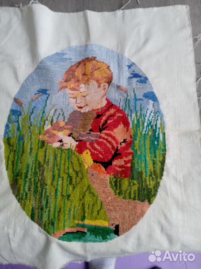Вышивка на ткани 50е