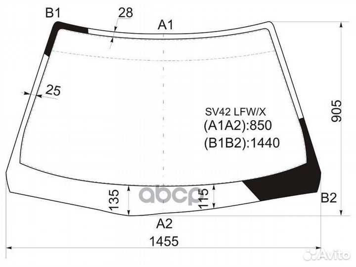 Стекло лобовое Toyota Vista 94-98 SV42 LFW/X XYG