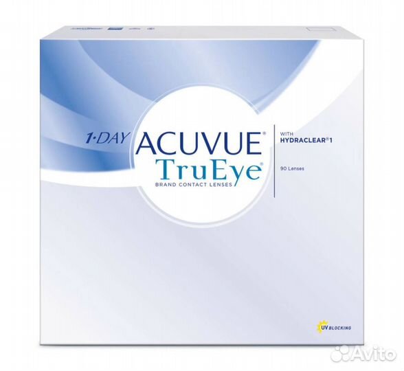 Контактные линзы acuvue 1-Day TruEye,90шт.,R 9,D-1