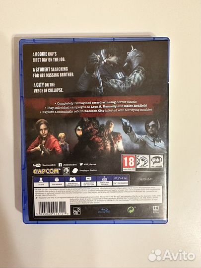 Диск с игрой Resident Evil 2 Remake ps4/ps5