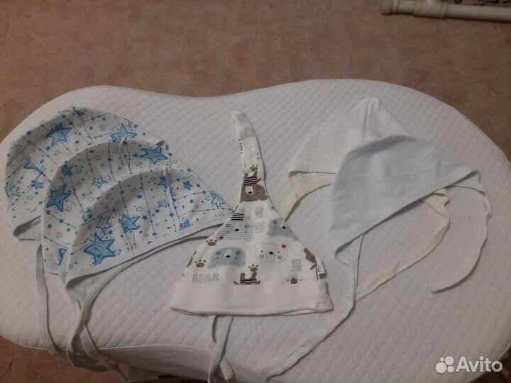 Чепчики/шапочки для новорождённого, бант