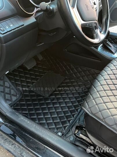 3D коврики из экокожи с бортами Kia Rio Киа Рио