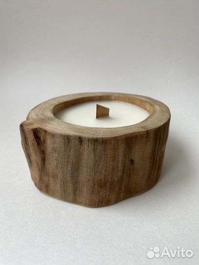 Свеча в натуральном дереве