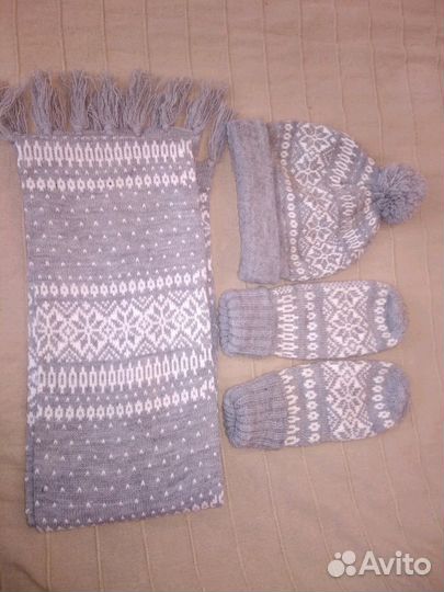 Набор:шапочка, шарф, варежки Остин