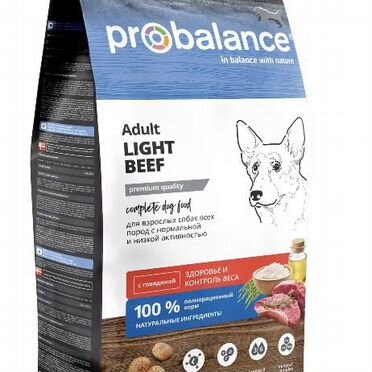 Корм для собак probalance Adult light beef