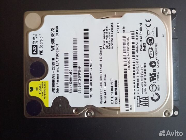Ssd WD800bevs 80.0 GB