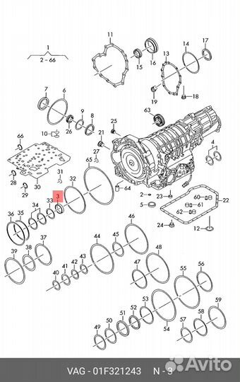 Сальник гидротрансформатора VAG 01F 321 243