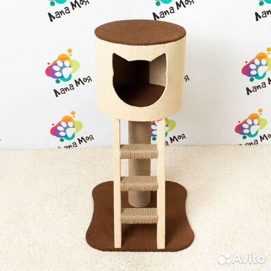 Домик для кошек, с когтеточкой Арт 19. Новый 80 см