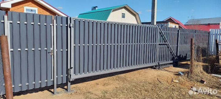 Евроштакетник RAL 7024 графит двухсторонний