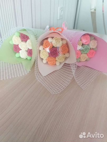 Букеты из шоколадных роз. Конфеты