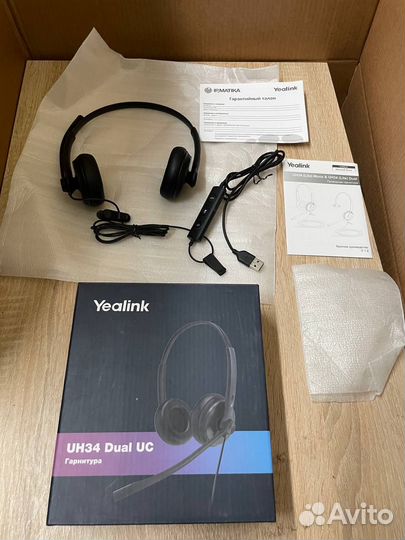 Yealink UH34 Dual UC USB (эко-кожа) Гарнитура