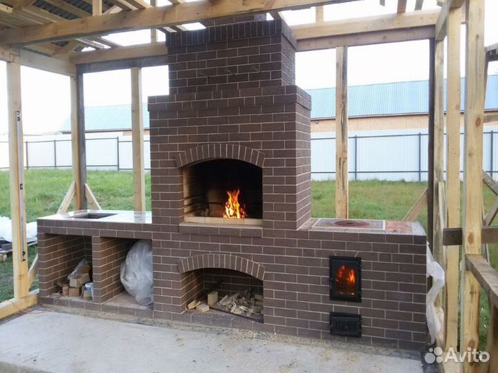 Барбекю зона, с беседкой, дизайн В подарок