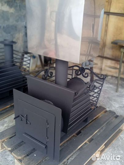 Печь для бани с колодцем+ бак на 60 л