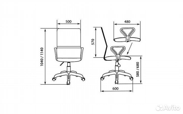 Компьютерное кресло мг-21 рс900 хром