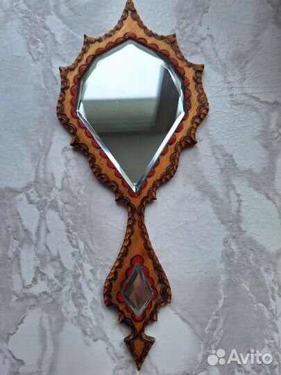 Деревянная вазочка, зеркало