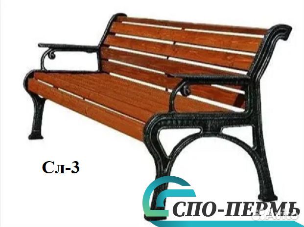 Скамейка парковая чугунная «Флора» Сл-1