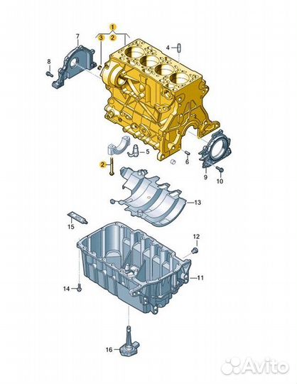 Блок цилиндров (Блок Двигателя ) Volkswagen