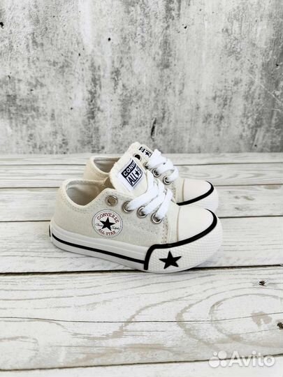 Кеды Converse детские,белые, р.21,22,23,24,25,26