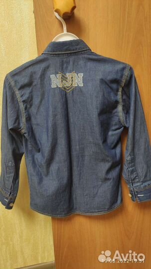 Джинсовая рубашка детская