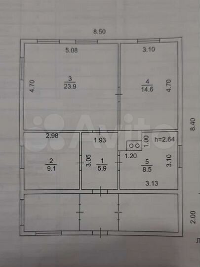 Дом 69,6 м² на участке 22,1 сот.