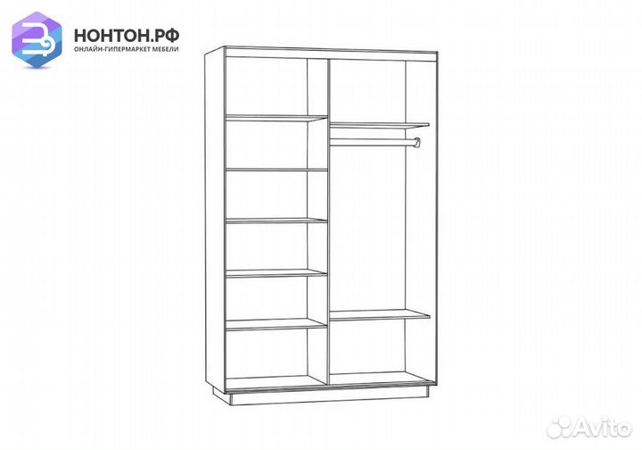 Шкаф-купе Нонтон 2-дверный дуб молочный / орхидея