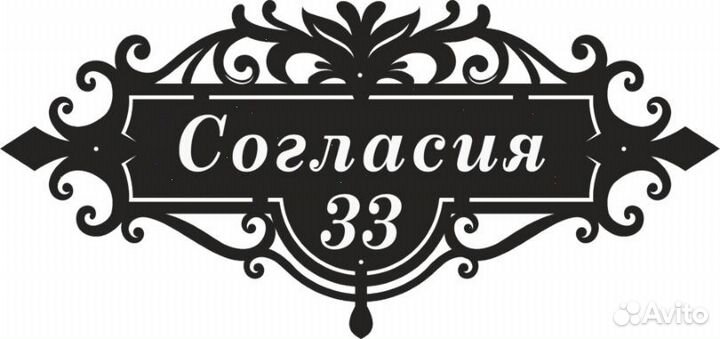 Красивая табличка с адресом