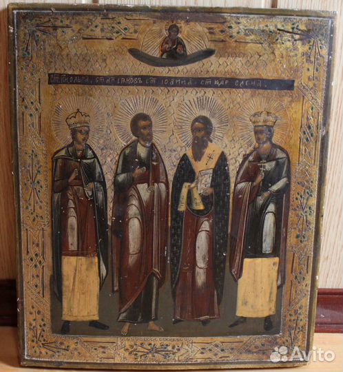 Икона Избранные святые. По серебру. 19 век