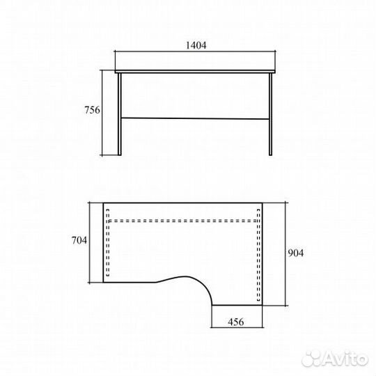 Стол эргономичный Монолит см4.3, правый, 1404*904