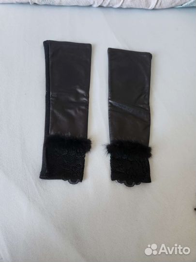 Митенки кожаные